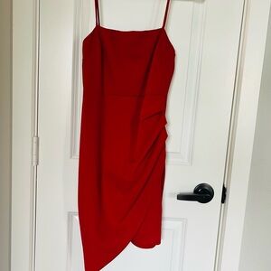 Elegant Red Spaghetti Strap Dress